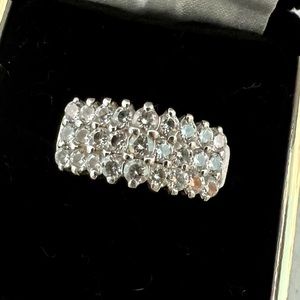 Belk Sterling silver and cubic zirconia chevron ring.